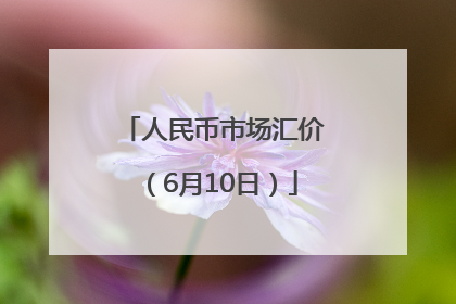 人民币市场汇价（6月10日）