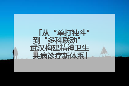 从“单打独斗”到“多科联动” 武汉构建精神卫生共病诊疗新体系