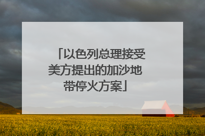 以色列总理接受美方提出的加沙地带停火方案