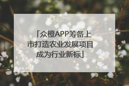众橙APP筹备上市打造农业发展项目成为行业新标