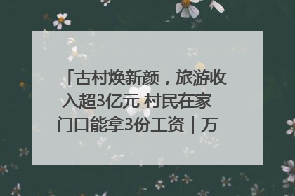 古村焕新颜，旅游收入超3亿元 村民在家门口能拿3份工资｜万千气象看四川