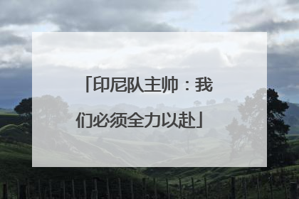 印尼队主帅：我们必须全力以赴