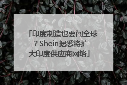 印度制造也要闯全球？Shein据悉将扩大印度供应商网络