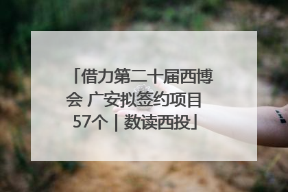 借力第二十届西博会 广安拟签约项目57个｜数读西投