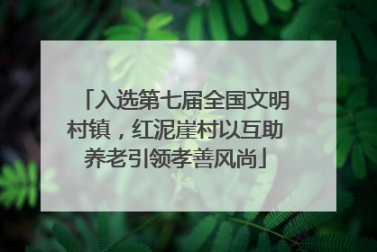入选第七届全国文明村镇，红泥崖村以互助养老引领孝善风尚