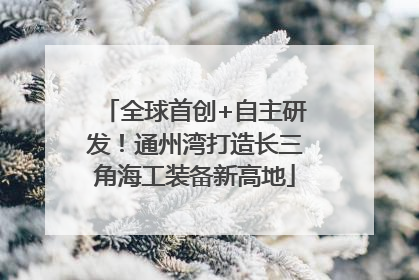 全球首创+自主研发！通州湾打造长三角海工装备新高地