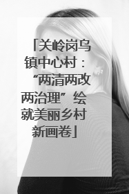 关岭岗乌镇中心村：“两清两改两治理”绘就美丽乡村新画卷