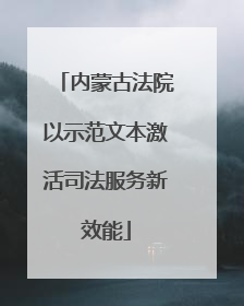 内蒙古法院以示范文本激活司法服务新效能