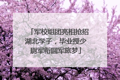 军校组团亮相抢招湖北学子，毕业授少尉军衔圆军旅梦