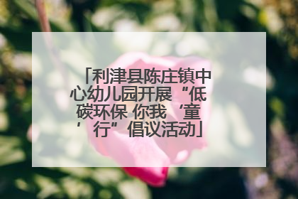 利津县陈庄镇中心幼儿园开展“低碳环保 你我‘童’行”倡议活动