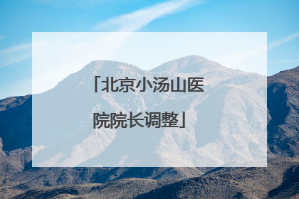 北京小汤山医院院长调整