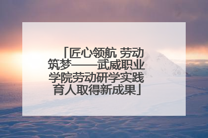 匠心领航 劳动筑梦——武威职业学院劳动研学实践育人取得新成果