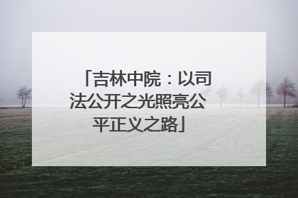 吉林中院：以司法公开之光照亮公平正义之路