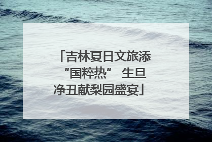 吉林夏日文旅添“国粹热” 生旦净丑献梨园盛宴