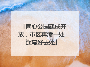 同心公园建成开放，市区再添一处遛弯好去处