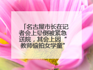 名古屋市长在记者会上晕倒被紧急送院，其会上因“教师偷拍女学童”事件受质询
