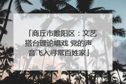商丘市睢阳区：文艺搭台理论唱戏 党的声音飞入寻常百姓家