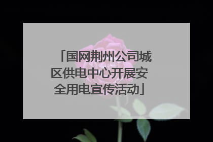 国网荆州公司城区供电中心开展安全用电宣传活动