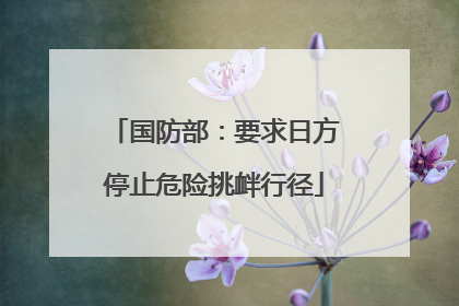 国防部：要求日方停止危险挑衅行径