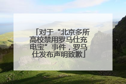 对于“北京多所高校禁用罗马仕充电宝”事件，罗马仕发布声明致歉