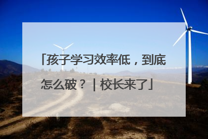 孩子学习效率低，到底怎么破？｜校长来了