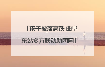 孩子被落高铁 曲阜东站多方联动助团圆