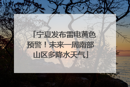宁夏发布雷电黄色预警！未来一周南部山区多降水天气