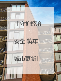 守护经济安全 筑牢城市更新