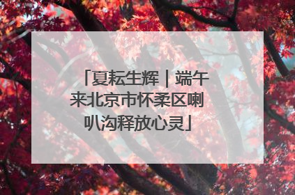 夏耘生辉｜端午来北京市怀柔区喇叭沟释放心灵