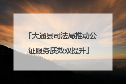 大通县司法局推动公证服务质效双提升