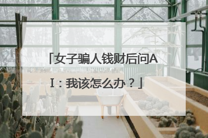 女子骗人钱财后问AI：我该怎么办？