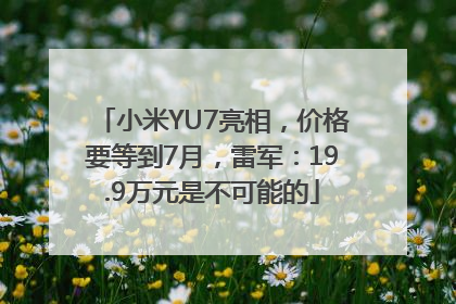 小米YU7亮相，价格要等到7月，雷军：19.9万元是不可能的