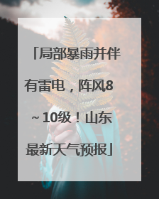 局部暴雨并伴有雷电，阵风8～10级！山东最新天气预报