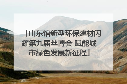 山东馆新型环保建材闪耀第九届丝博会 赋能城市绿色发展新征程
