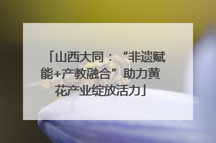 山西大同：“非遗赋能+产教融合”助力黄花产业绽放活力