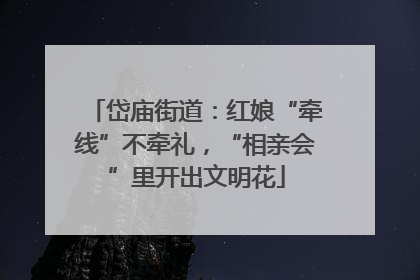 岱庙街道：红娘“牵线”不牵礼，“相亲会”里开出文明花