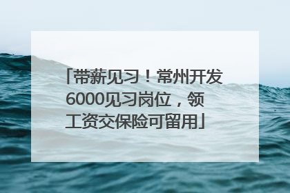带薪见习！常州开发6000见习岗位，领工资交保险可留用