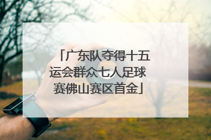 广东队夺得十五运会群众七人足球赛佛山赛区首金