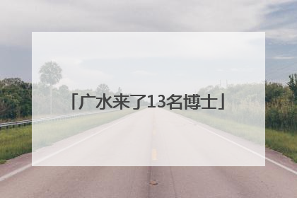 广水来了13名博士
