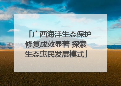 广西海洋生态保护修复成效显著 探索生态惠民发展模式
