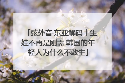 弦外音·东亚解码丨生娃不再是刚需 韩国的年轻人为什么不敢生
