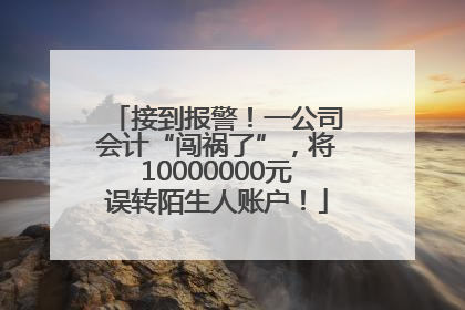 接到报警！一公司会计“闯祸了”，将10000000元误转陌生人账户！