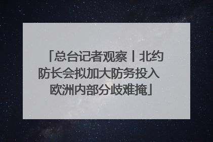 总台记者观察丨北约防长会拟加大防务投入 欧洲内部分歧难掩