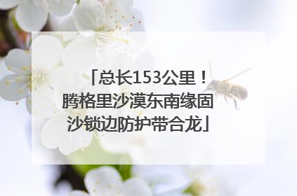 总长153公里！腾格里沙漠东南缘固沙锁边防护带合龙