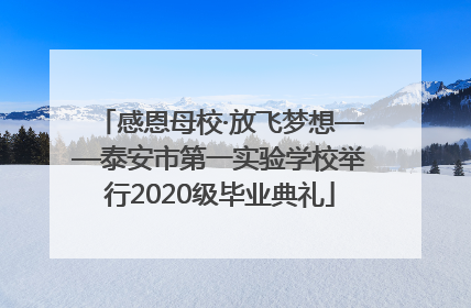感恩母校·放飞梦想——泰安市第一实验学校举行2020级毕业典礼