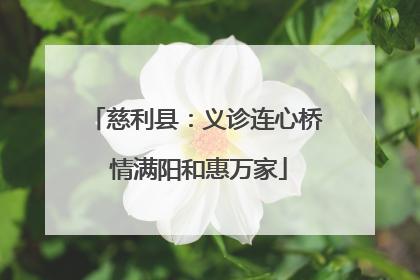 慈利县：义诊连心桥 情满阳和惠万家
