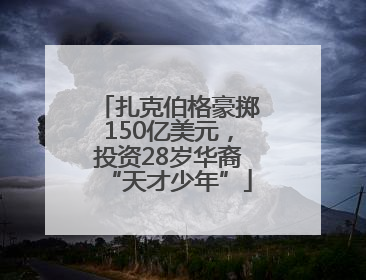 扎克伯格豪掷150亿美元，投资28岁华裔“天才少年”