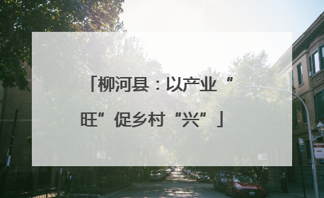 柳河县：以产业“旺”促乡村“兴”