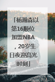 杨瀚森以第16顺位加盟NBA，20岁生日夜迎高光时刻