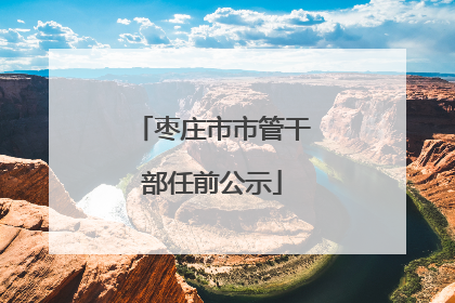 枣庄市市管干部任前公示